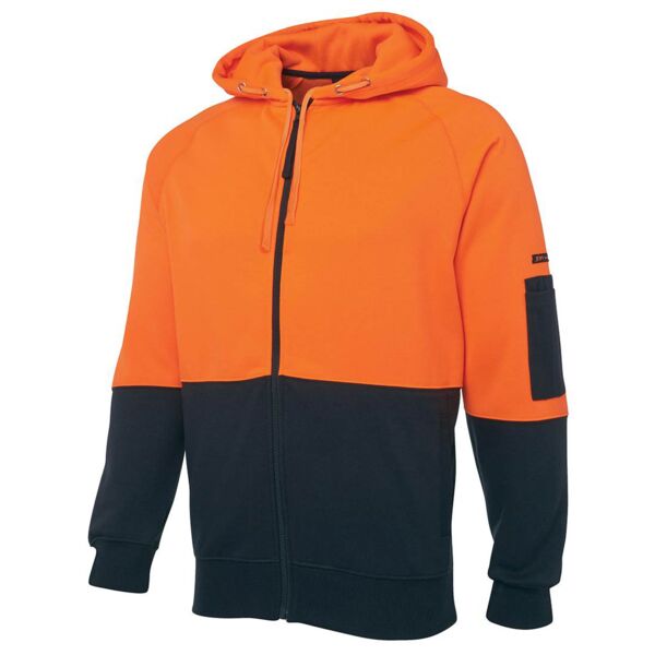 JB's Hi Vis Full Zip Fleecy Hoodie Thumbnail